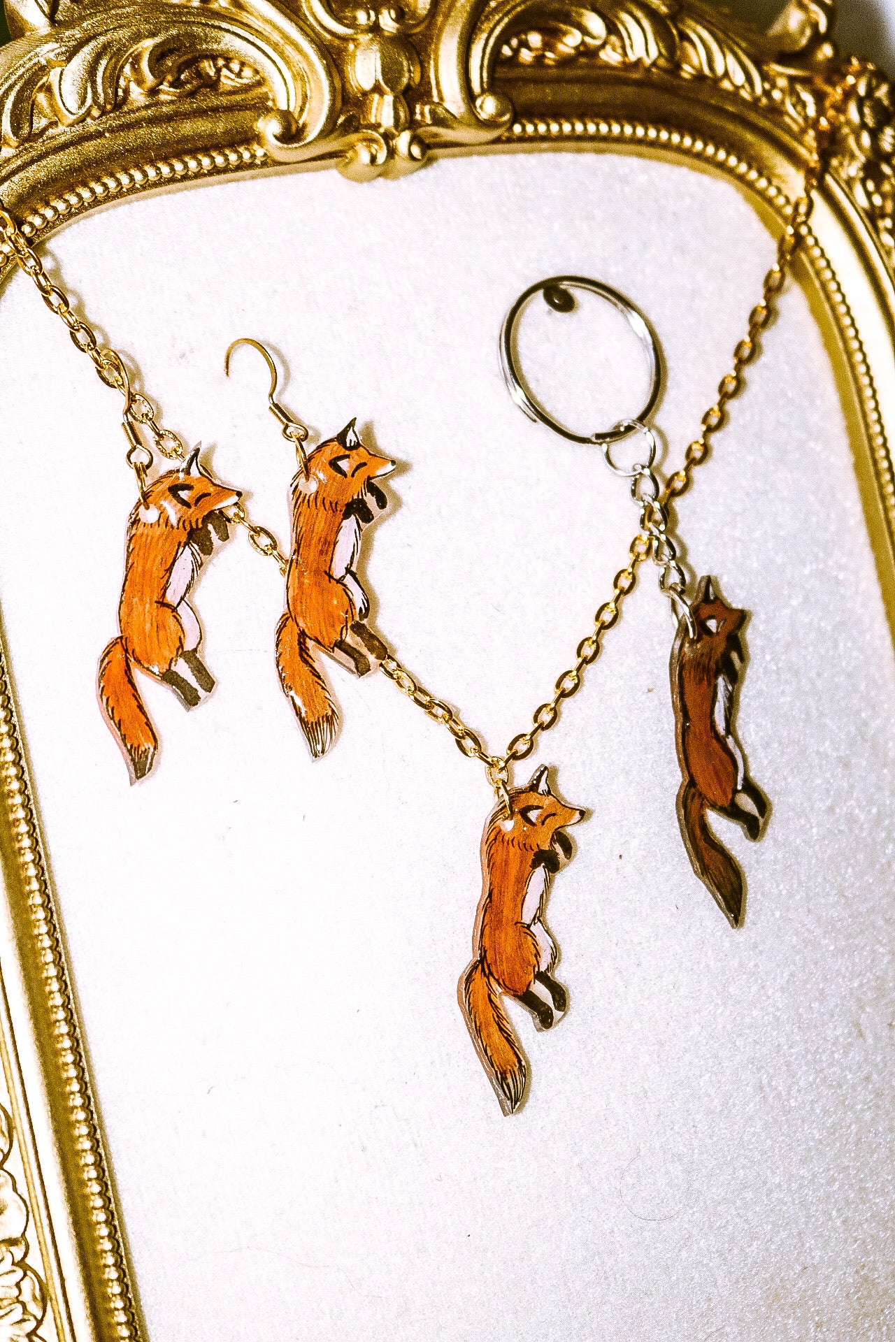 FOX - Statement Necklace + Earrings + Keychains