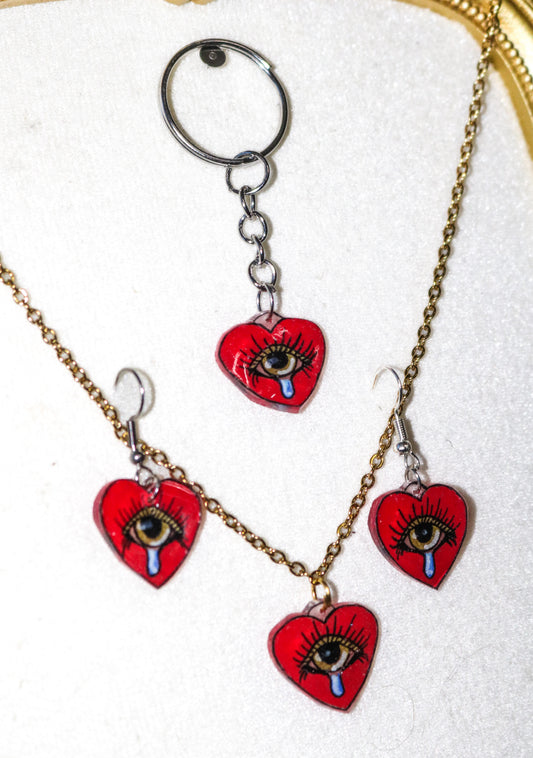 WOE - Necklace + Earrings + Keychains