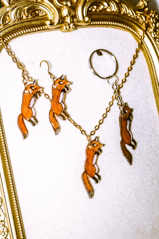 FOX - Statement Necklace + Earrings + Keychains