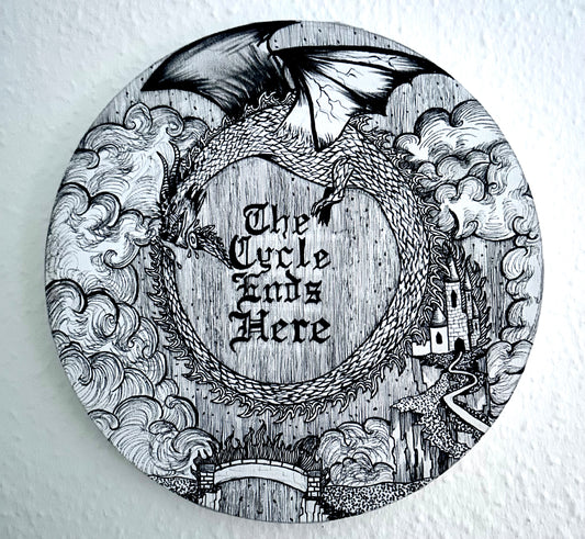 THE CYCLE ENDS HERE - Original handmade canvas art + prints